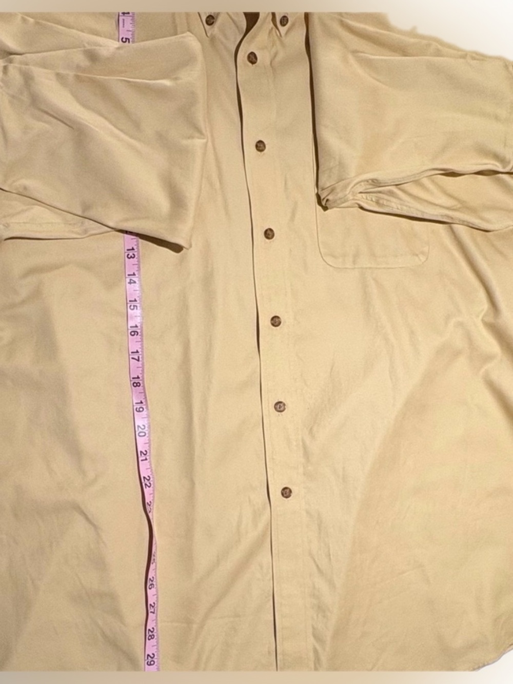 Friedman's Clothing Men's Large Twill Dress Shirt Yellow Butter Cream XL